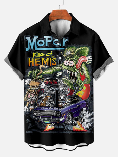 Men's Cartoon Funny Graphic Short Sleeve Hawaiian Shirt